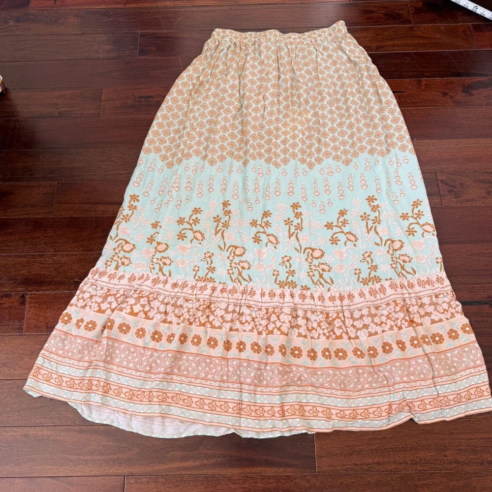 Spell Sweet Nothings Peppermint Maxi Skirt NWT‎ L Boho Prairie Festival Resort